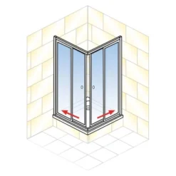Schulte Eckeinstieg Mit Schiebetüren Sunny 180 Cm X 75-90 Cm Silber Klarglas -Badezimmerprodukte Geschäft 4060991070228 2053 AI 01
