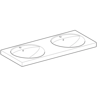 Geberit Doppelwaschbecken Preciosa 130 Cm Weiß 2 Geberit Doppelwaschbecken Preciosa 130 Cm Weiß – Bild 2