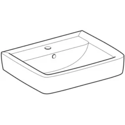 Geberit Waschbecken Renova Plan 60 Cm Weiß Mit Hahnloch Und Überlauf KeraTect -Badezimmerprodukte Geschäft 4123 222260600 Perspective