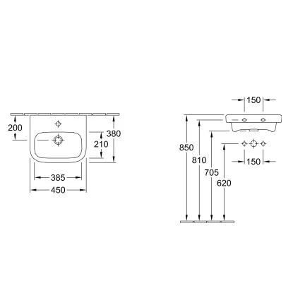 Villeroy & Boch Handwaschbecken 45 Cm Architectura Weiß 2 Villeroy & Boch Handwaschbecken 45 Cm Architectura Weiß – Bild 2