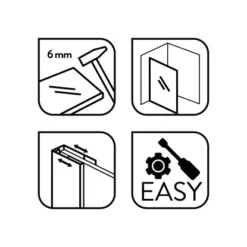 Baliv Duschabtrennung Walk-In DUK-120.81 120 Cm X 195 Cm Schwarz -Badezimmerprodukte Geschäft 4250312110997 WEB02 270521