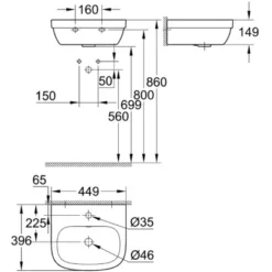 Grohe Handwaschbecken Euro Keramik PureGuard Alpinweiß 45 Cm -Badezimmerprodukte Geschäft 428750 1709 428750 ma