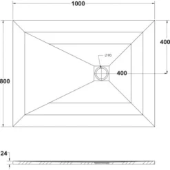 Ottofond Duschwanne Strato 100 Cm X 80 Cm X 2,4 Cm Weiß -Badezimmerprodukte Geschäft 440896 3209 4