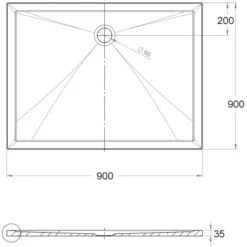 Ottofond Duschwanne Memphis 90 Cm X 90 Cm X 3,5 Cm Weiß -Badezimmerprodukte Geschäft 441013 3209 4