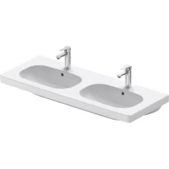 Duravit Möbel-Doppelwaschbecken D-Code 120 Cm Weiß Mit 1 Hahnloch Pro Becken