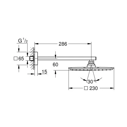 Grohe Kopfbrausenset Rainshower Allure 230 Chrom Brausearm 286 Mm 2 Grohe Kopfbrausenset Rainshower Allure 230 Chrom Brausearm 286 Mm – Bild 2