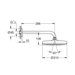 Grohe Kopfbrauseset Tempesta 210 Chrom Mit EcoJoy -Badezimmerprodukte Geschäft 518542 4520 2069930