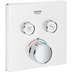 Grohe Thermostat Grohtherm SmartControl Mit 2 Absperrventilen Moon White Eckig