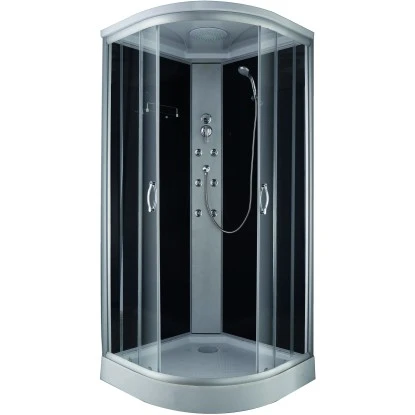 Komplettdusche Mit Schiebetür Schwarz 215 Cm X 90 Cm X 90 Cm 1 Komplettdusche Mit Schiebetür Schwarz 215 Cm X 90 Cm X 90 Cm