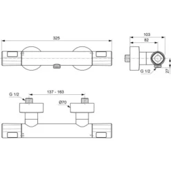 Ideal Standard Brausethermostat Ceratherm T100 AP Chrom -Badezimmerprodukte Geschäft 606049 3049 5