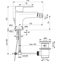 Ideal Standard Bidetarmatur Cerafine O Chrom -Badezimmerprodukte Geschäft 611201 3049 8
