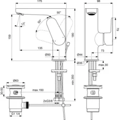 Ideal Standard Waschtischarmatur Cerafine O H155 Chrom -Badezimmerprodukte Geschäft 611246 3049 7