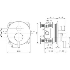 Ideal Standard Badearmatur Ceraline Unterputz Chrom -Badezimmerprodukte Geschäft 611285 3049 6