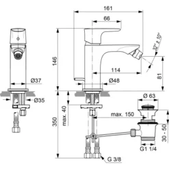 Ideal Standard Bidetarmatur Connect Air Silver Storm 7 Ideal Standard Bidetarmatur Connect Air Silver Storm -Badezimmerprodukte Geschäft 611816 3049 4