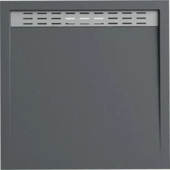 Verosan+ Duschplatte Mit Duschrinne Dunkelgrau 90 Cm X 90 Cm