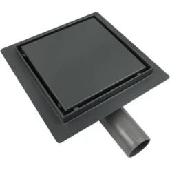 VerosanPro Duschrinne-Bodenablauf Nakia Quadratisch Matt Dunkelgrau 25 X 25 Cm