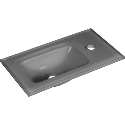 Fackelmann Glas-Waschbecken Für Gäste-WC 45 Cm Grau 1 Fackelmann Glas-Waschbecken Für Gäste-WC 45 Cm Grau