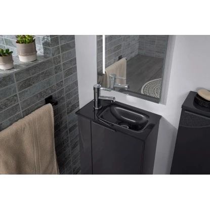 Fackelmann Glas-Waschbecken Für Gäste-WC 45 Cm Grau 2 Fackelmann Glas-Waschbecken Für Gäste-WC 45 Cm Grau – Bild 2