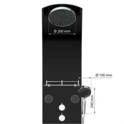 Eisl Duschpaneel Karibik 3 In 1 Mit Regendusche Sechs Massagedüsen Schwarz -Badezimmerprodukte Geschäft 7663602 2759 4