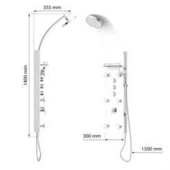 Eisl Duschpaneel Karibik 3 In 1 Mit Regendusche Sechs Massagedüsen Weiß -Badezimmerprodukte Geschäft 7663628 2759 3