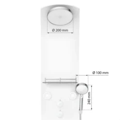 Eisl Duschpaneel Karibik 3 In 1 Mit Regendusche Sechs Massagedüsen Weiß -Badezimmerprodukte Geschäft 7663628 2759 4