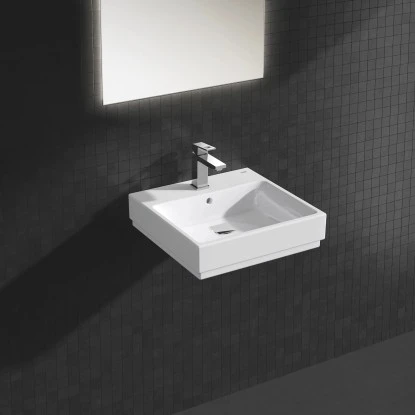 Grohe Waschtisch Cube Keramik 50 Cm Alpinweiß Mit Hahnloch Und Überl. PureGuard 2 Grohe Waschtisch Cube Keramik 50 Cm Alpinweiß Mit Hahnloch Und Überl. PureGuard – Bild 2