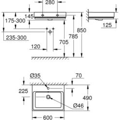 Grohe Waschtisch Cube Keramik 60 Cm Alpinweiß Mit Hahnloch Und Überl. PureGuard 5 Grohe Waschtisch Cube Keramik 60 Cm Alpinweiß Mit Hahnloch Und Überl. PureGuard -Badezimmerprodukte Geschäft 778990 4520 3