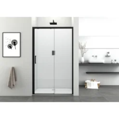 Sanotechnik Schiebetür Elite Mit Soft Close 118 - 120 Cm X 195 Cm Schwarz