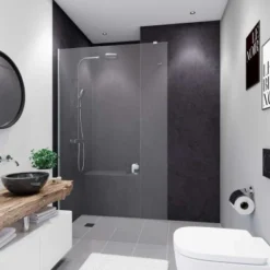 Breuer Duschrückwand Soft-Touch Stein Anthrazit 100 X 210 Cm
