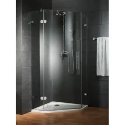 Schulte Fünfeckdusche Davita 4-teilig Echtglas Chrom -Badezimmerprodukte Geschäft 883064 4081 1