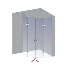 Schulte Fünfeckdusche Davita 4-teilig Echtglas Chrom -Badezimmerprodukte Geschäft 883064 4081 3