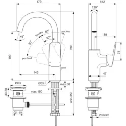 Ideal Standard Waschtischarmatur Ceraplan Chrom H200 -Badezimmerprodukte Geschäft 887653 3049 4