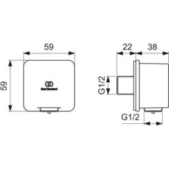 Ideal Standard Brauseschlauchanschluss Idealrain Atelier Silver Eckig Aufputz -Badezimmerprodukte Geschäft 887969 3049 4