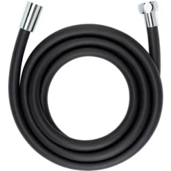 Wenko Duschschlauch 175 Cm Kunststoff Schwarz Matt Messing-Anschlüsse Verchromt