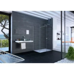 Hüppe Duschabtrennung Xtensa 4-Eck SW Maßanf. Silberhochglanz Klar 200 X 89,5 Cm