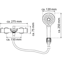 Eisl Thermostat Wannenarmatur Mit Hand-Brauseset Claudio Chrom -Badezimmerprodukte Geschäft 9002560798961 2759 20