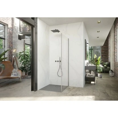 Hüppe Seitenwand Design Pure Für Schwingtür BxH: 90 Cm X 200 Cm Silber Matt 2 Hüppe Seitenwand Design Pure Für Schwingtür BxH: 90 Cm X 200 Cm Silber Matt – Bild 2