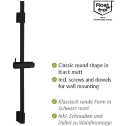 Wenko Duschstange Classic Schwarz 70 Cm 6 Wenko Duschstange Classic Schwarz 70 Cm -Badezimmerprodukte Geschäft 903263 1068 03