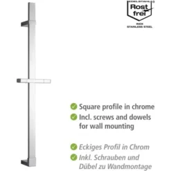 Wenko Duschstange Design Chrom 68 Cm -Badezimmerprodukte Geschäft 903291 1068 03