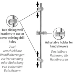 Wenko Power-Loc Duschstange Chrom Befestigen Ohne Bohren -Badezimmerprodukte Geschäft 903304 1068 03