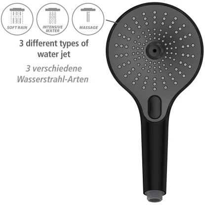 Wenko Duschkopf Ultimate Shower Schwarz/Grau Ø 13 Cm 4 Wenko Duschkopf Ultimate Shower Schwarz/Grau Ø 13 Cm – Bild 4