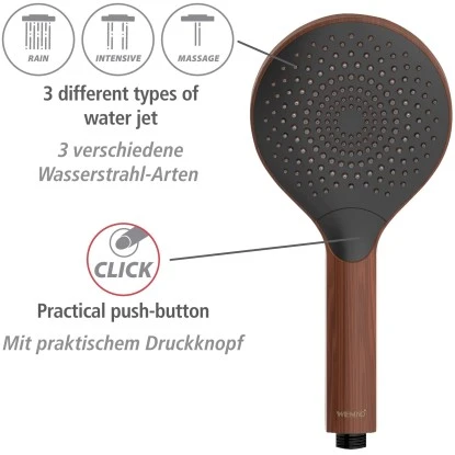 Wenko Duschkopf Watersaving Wood Ø 12 Cm 3 Wenko Duschkopf Watersaving Wood Ø 12 Cm – Bild 3