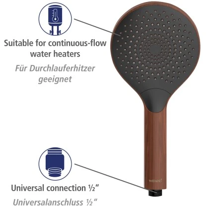 Wenko Duschkopf Watersaving Wood Ø 12 Cm 4 Wenko Duschkopf Watersaving Wood Ø 12 Cm – Bild 4