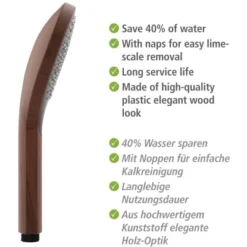 Wenko Duschkopf Watersaving Wood Ø 12 Cm 13 Wenko Duschkopf Watersaving Wood Ø 12 Cm -Badezimmerprodukte Geschäft 903410 1068 06