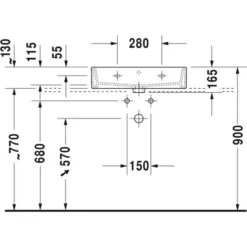 Duravit Waschbecken Vero Air 60 Cm Mit Hahnloch Und Überlauf Geschliffen -Badezimmerprodukte Geschäft 946945 4123 235060V2