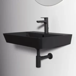 Ideal Standard Waschtisch Connect Air 60x46 Cm 1 Hahnloch Mit Überlauf Schwarz -Badezimmerprodukte Geschäft 9802745 3049 6