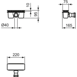 Ideal Standard Ablaufgarnitur Ultra Flat New Schwarz -Badezimmerprodukte Geschäft 9803271 3049 6