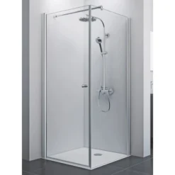 Breuer Drehtür Links Für Seitenwand Elana 8 Silber Matt Klarglas 90 Cm