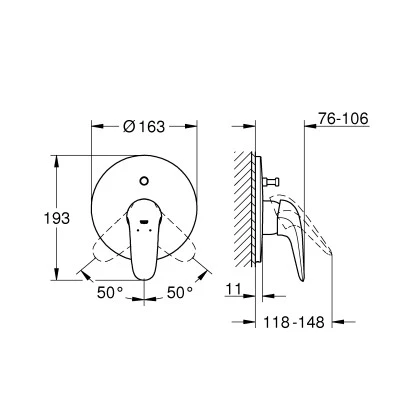 Grohe Einhand-Wannenarmatur Eurostyle Moonwhite 2 Grohe Einhand-Wannenarmatur Eurostyle Moonwhite – Bild 2
