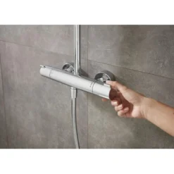 Hansgrohe Duschsystem Crometta E 240 Mm Mit Thermostat Weiß-Chrom -Badezimmerprodukte Geschäft t Button 1328 27271000 tif